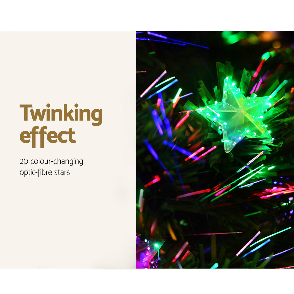 Jingle Jollys 1.2m Christmas Tree Optic Fibre LED Xmas tree Multi Colour - ShopFrenzy
