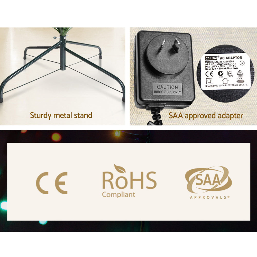 Jingle Jollys 1.2m Christmas Tree Optic Fibre LED Xmas tree Multi Colour - ShopFrenzy