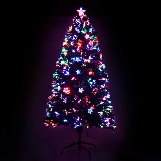 Jingle Jollys 1.5m Christmas Tree Optic Fibre LED Xmas tree Multi Colour - ShopFrenzy