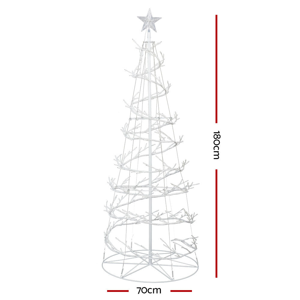 Jingle Jollys Christmas Tree 1.8M 6FT LED Xmas Decoration Cold White Lights - ShopFrenzy