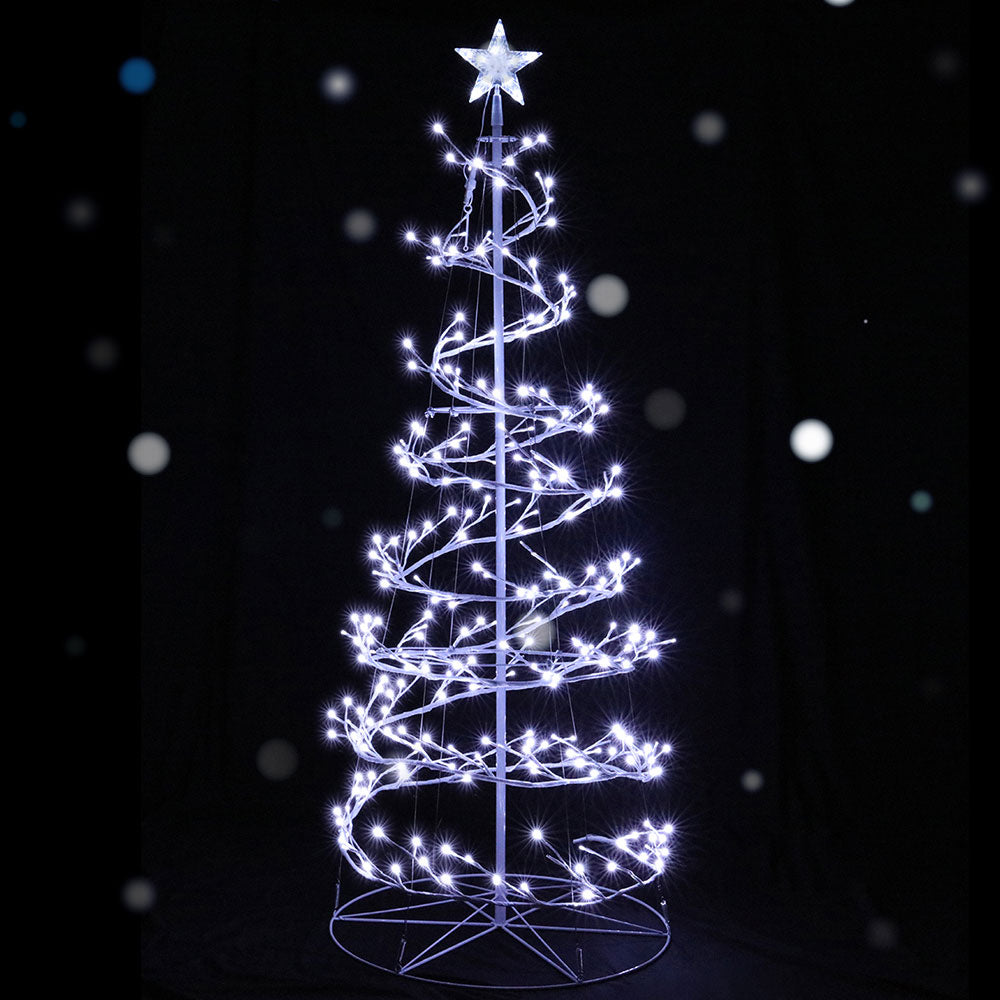 Jingle Jollys Christmas Tree 1.8M 6FT LED Xmas Decoration Cold White Lights - ShopFrenzy