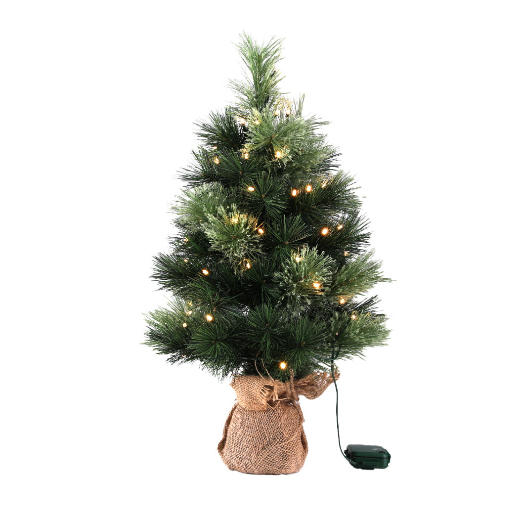 Jingle Jollys Tabletop Christmas Tree 60CM 8 Light Modes Timer Function - ShopFrenzy
