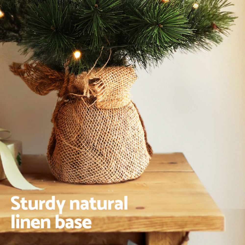 Jingle Jollys Tabletop Christmas Tree 60CM 8 Light Modes Timer Function - ShopFrenzy