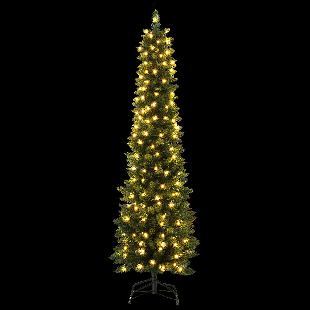 Jingle Jollys Christmas Tree 1.8m Pre-Lit 200 LED Lights Xmas Tree Decorations - ShopFrenzy