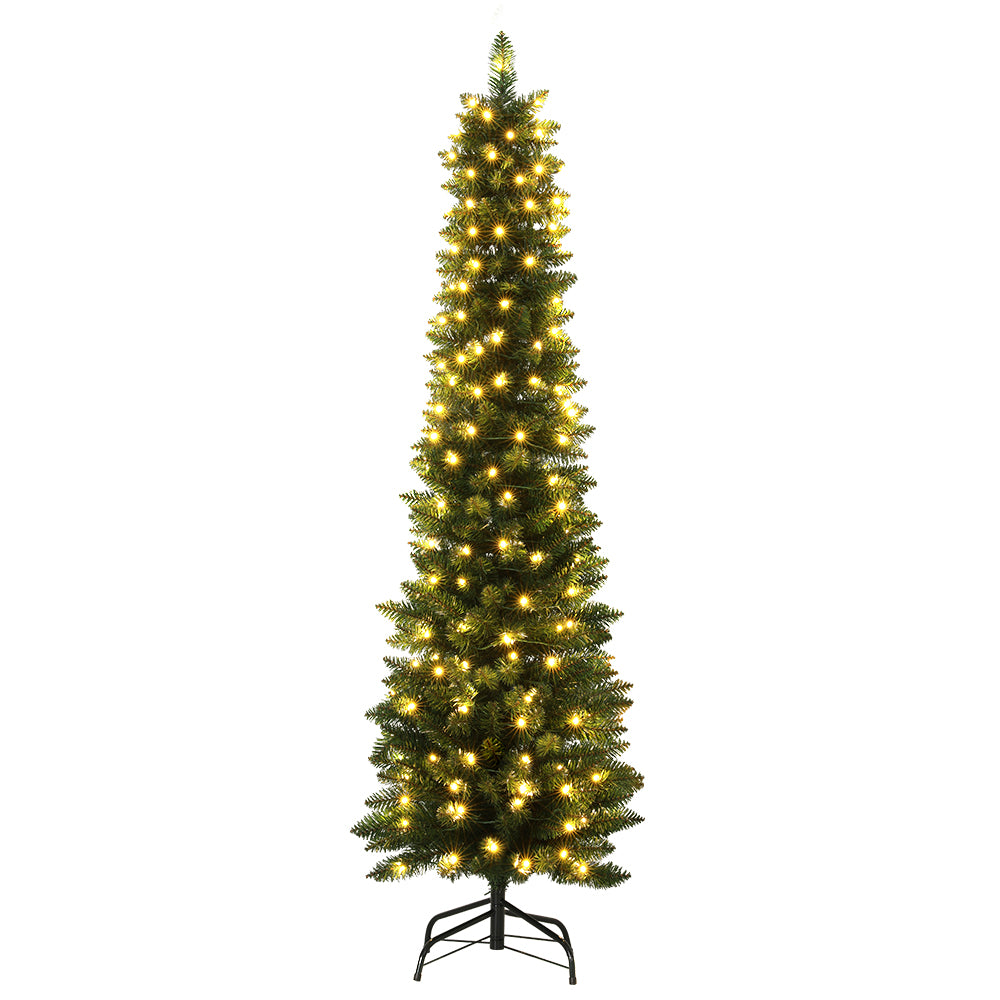 Jingle Jollys Christmas Tree 1.8m Pre-Lit 200 LED Lights Xmas Tree Decorations - ShopFrenzy