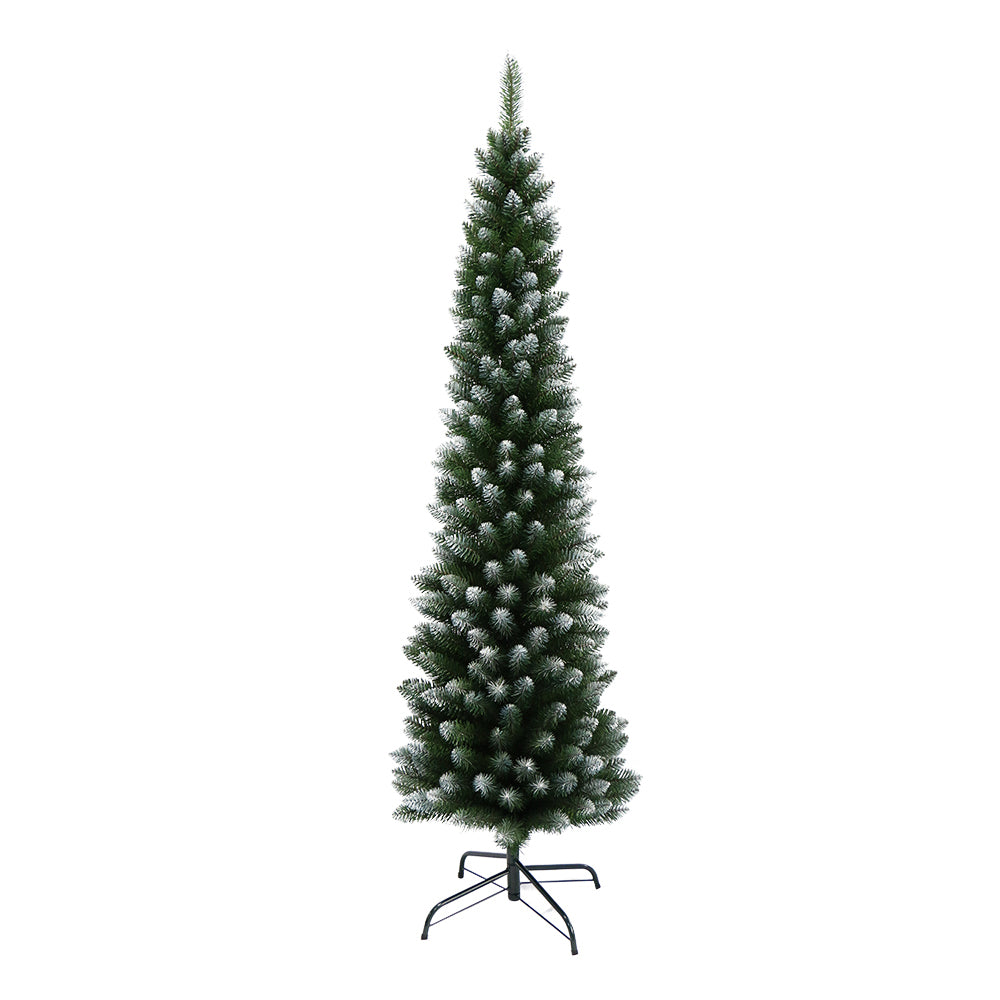 Jingle Jollys Christmas Tree 1.8m Xmas Tree Decorations Snowy 300 Tips - ShopFrenzy