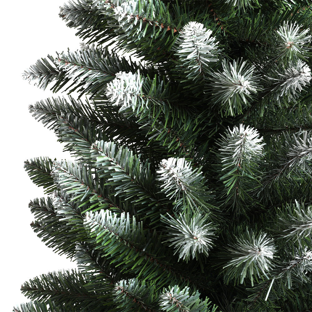 Jingle Jollys Christmas Tree 1.8m Xmas Tree Decorations Snowy 300 Tips - ShopFrenzy