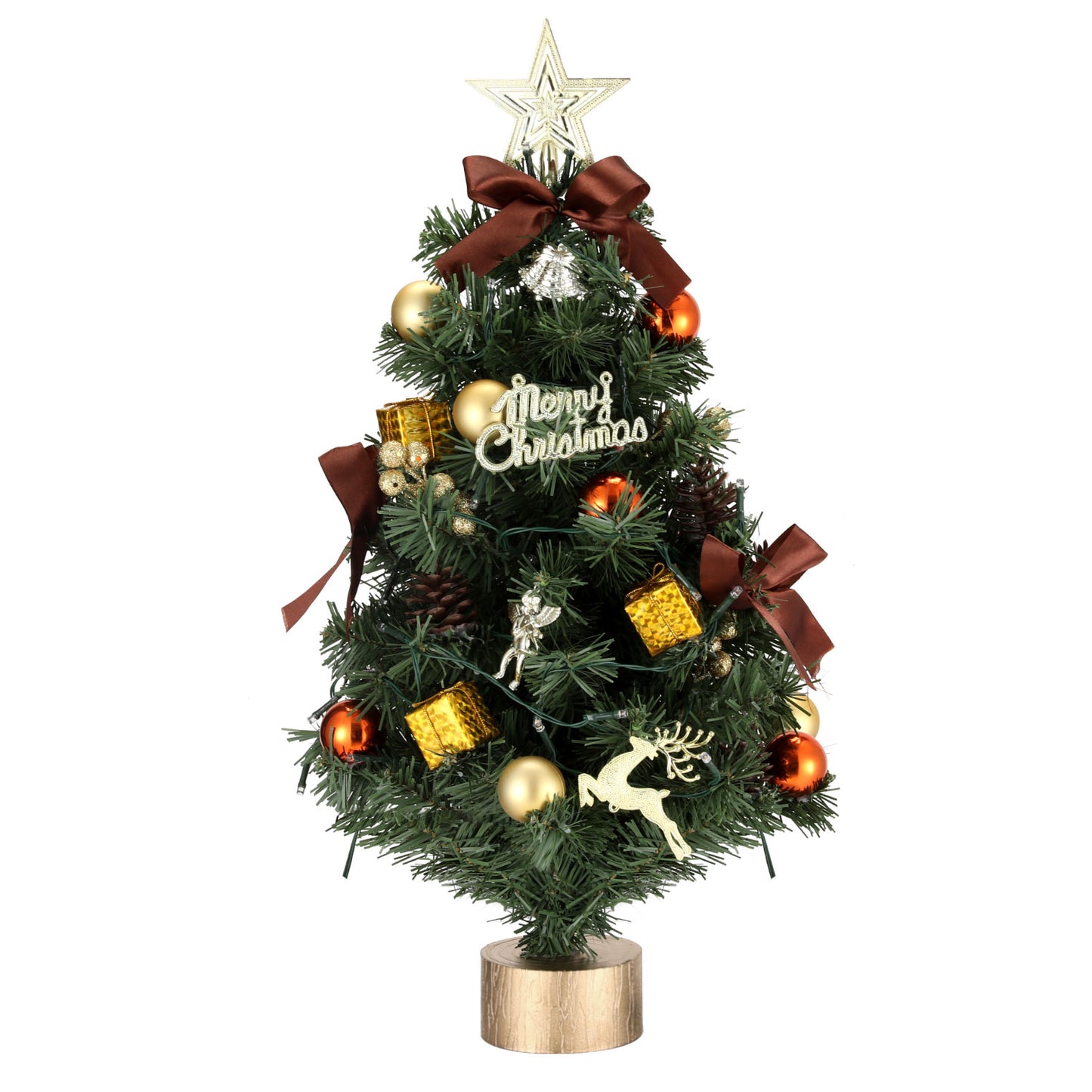 Jingle Jollys Tabletop Christmas Tree 60CM LED Xmas Tree Tree Topper Ornaments - ShopFrenzy