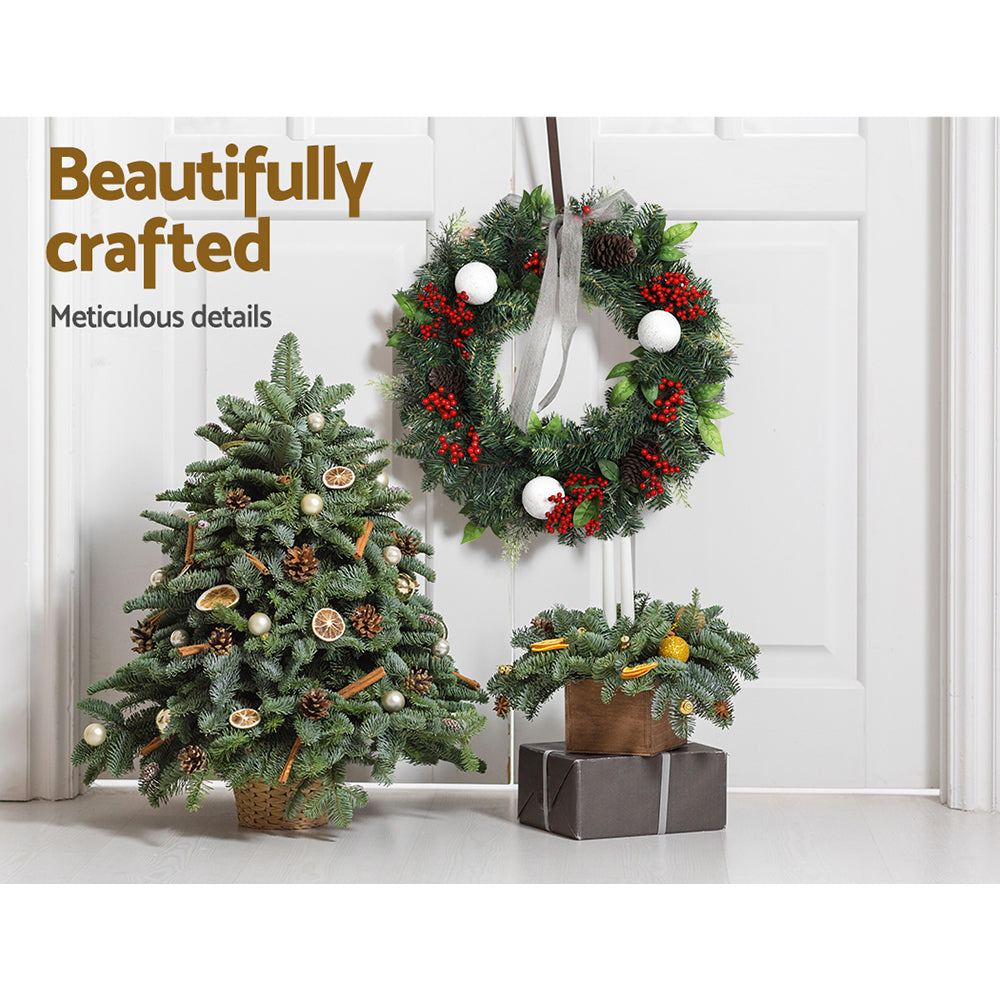 Jingle Jollys 2FT 60CM Christmas Wreath with Decor Xmas Tree Decoration - ShopFrenzy