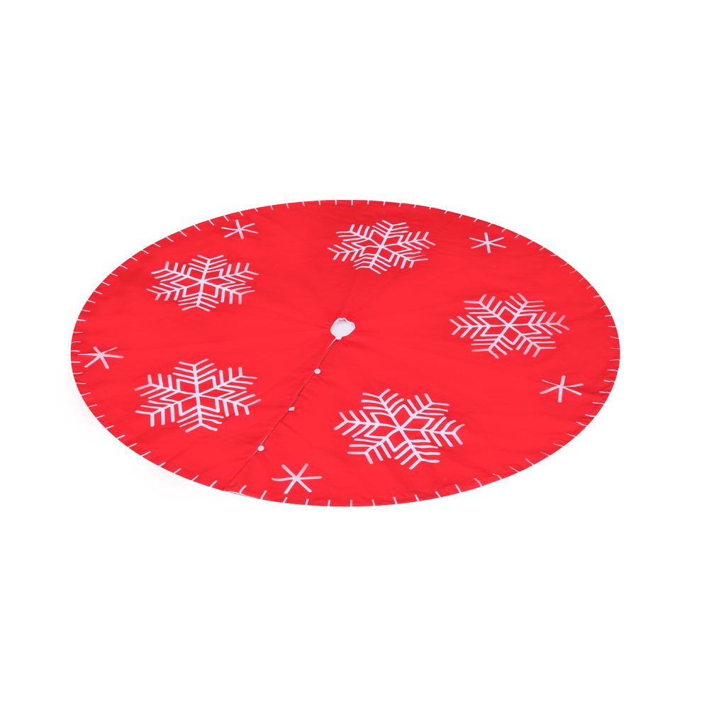 Jingle Jollys Christmas Tree Skirt 90cm Snowflake Ornaments Party Decorations - ShopFrenzy
