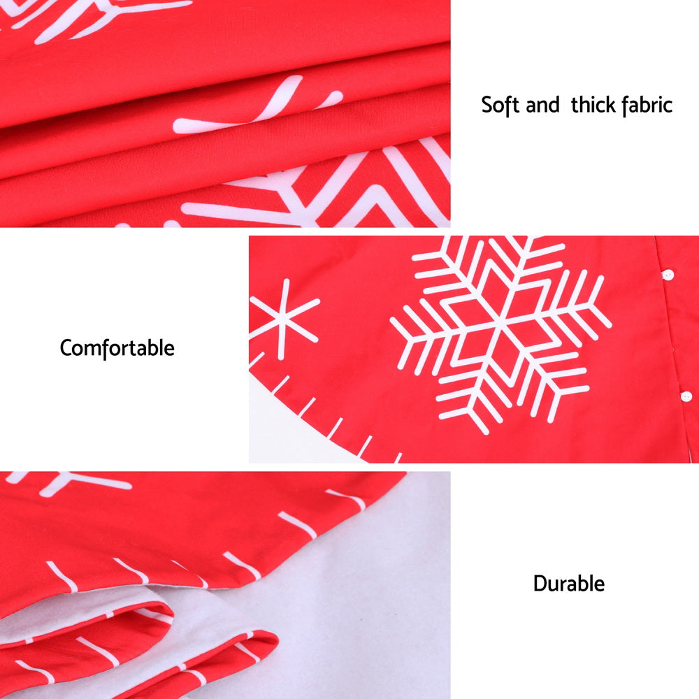 Jingle Jollys Christmas Tree Skirt 90cm Snowflake Ornaments Party Decorations - ShopFrenzy