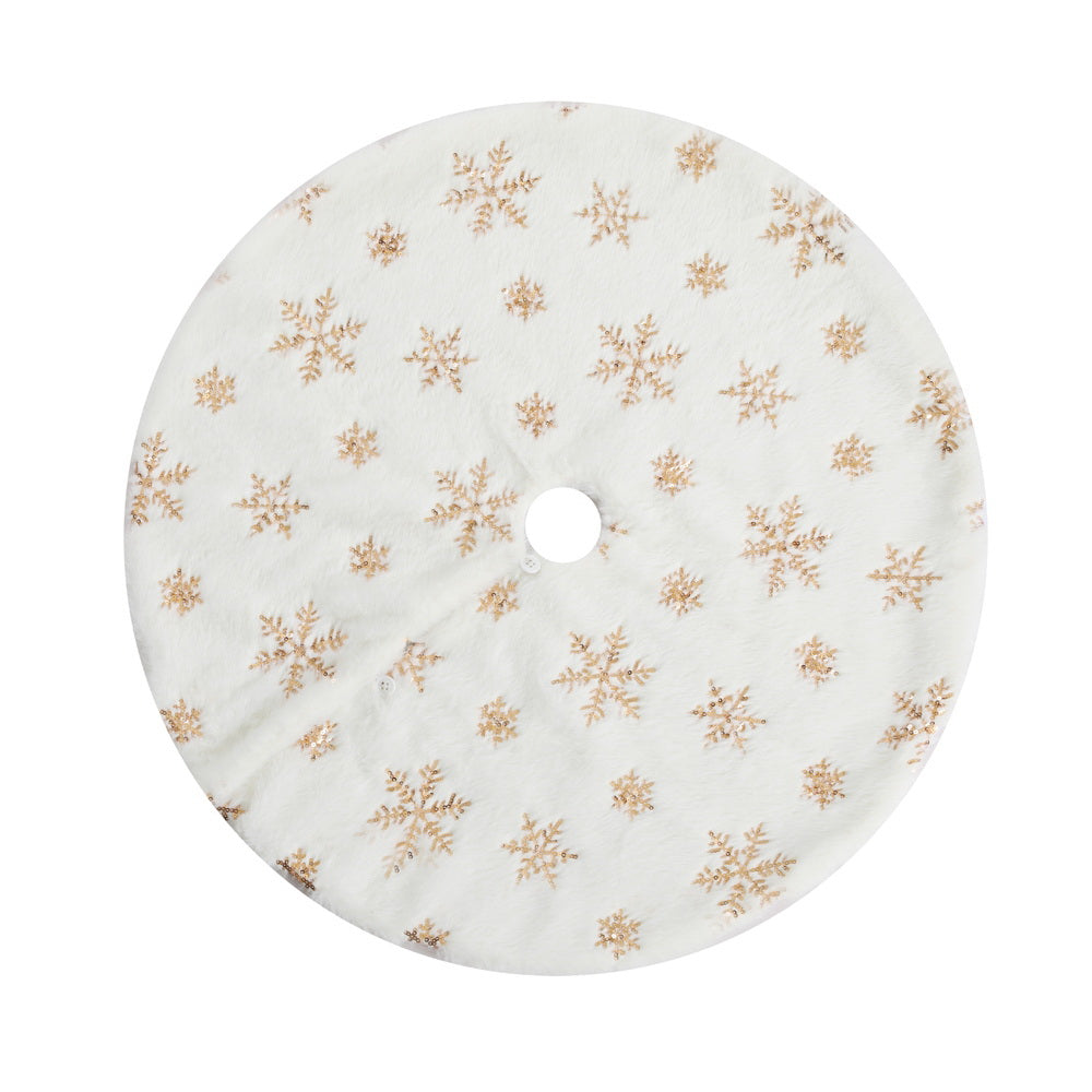 Jingle Jollys Christmas Tree Skirt 90cm Snowflake Ornaments Xmas Decorations - ShopFrenzy