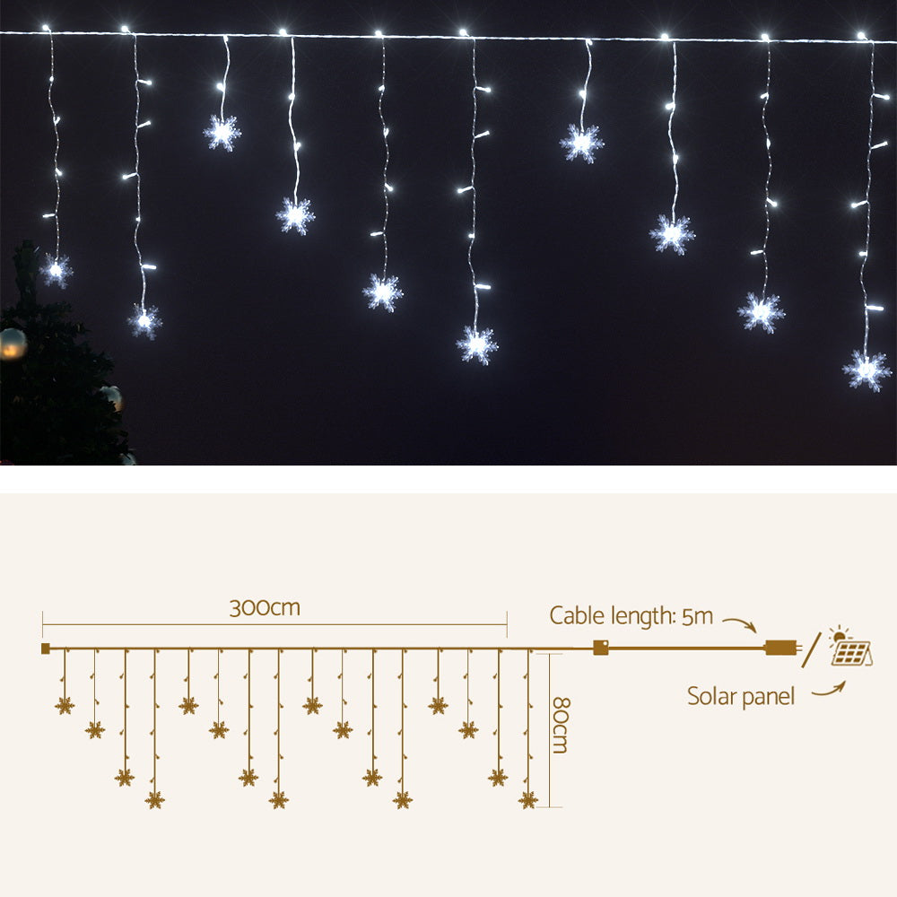 Jingle Jollys Christmas Lights 80 LED 3M Icicle Light Snow Decorations - ShopFrenzy