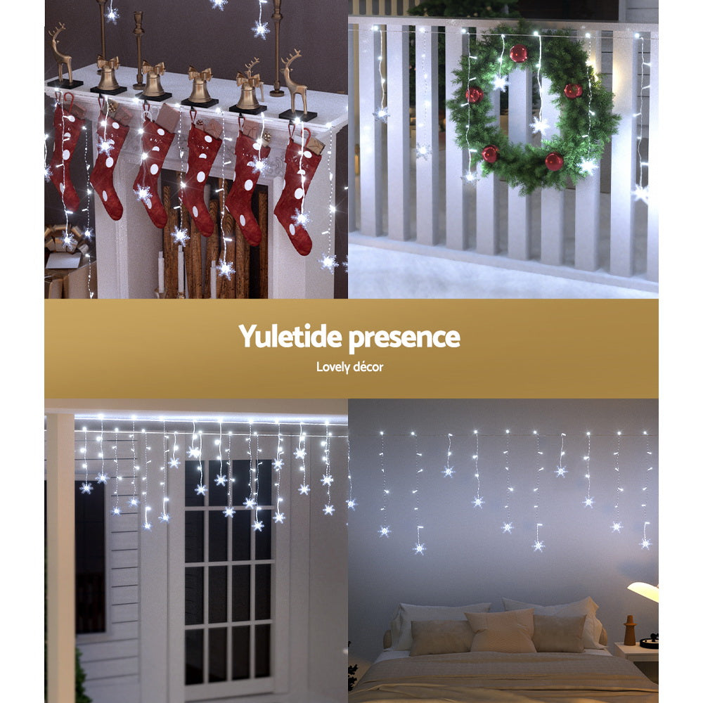 Jingle Jollys Christmas Lights 80 LED 3M Icicle Light Snow Decorations - ShopFrenzy