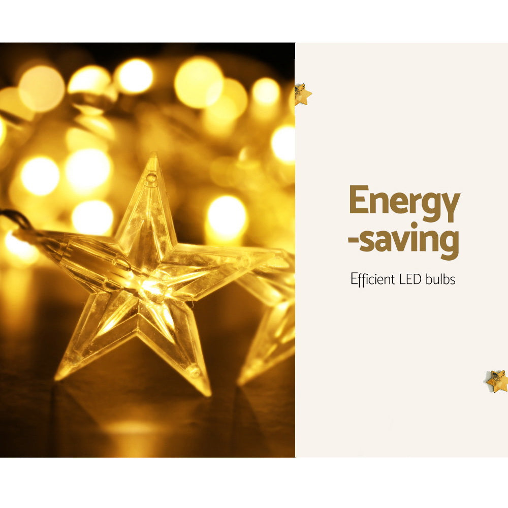 Jingle Jollys Solar Christmas Lights 80 LED 3M Icicle Light Star Decorations - ShopFrenzy