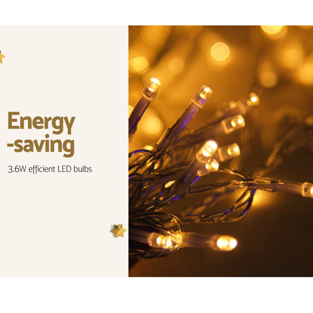 3X6M Christmas Lights Curtain Light Warm White 600 LED Jingle Jollys - ShopFrenzy