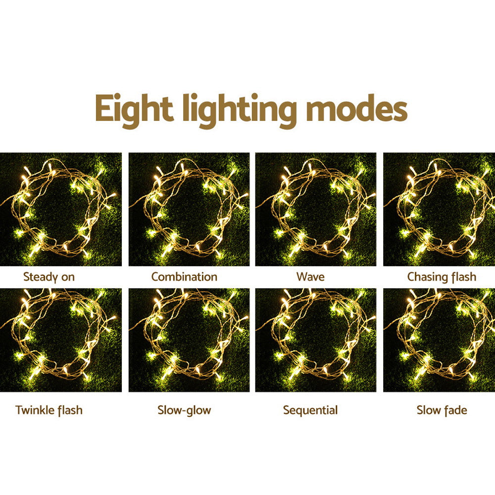 3X6M Christmas Lights Curtain Light Warm White 600 LED Jingle Jollys - ShopFrenzy
