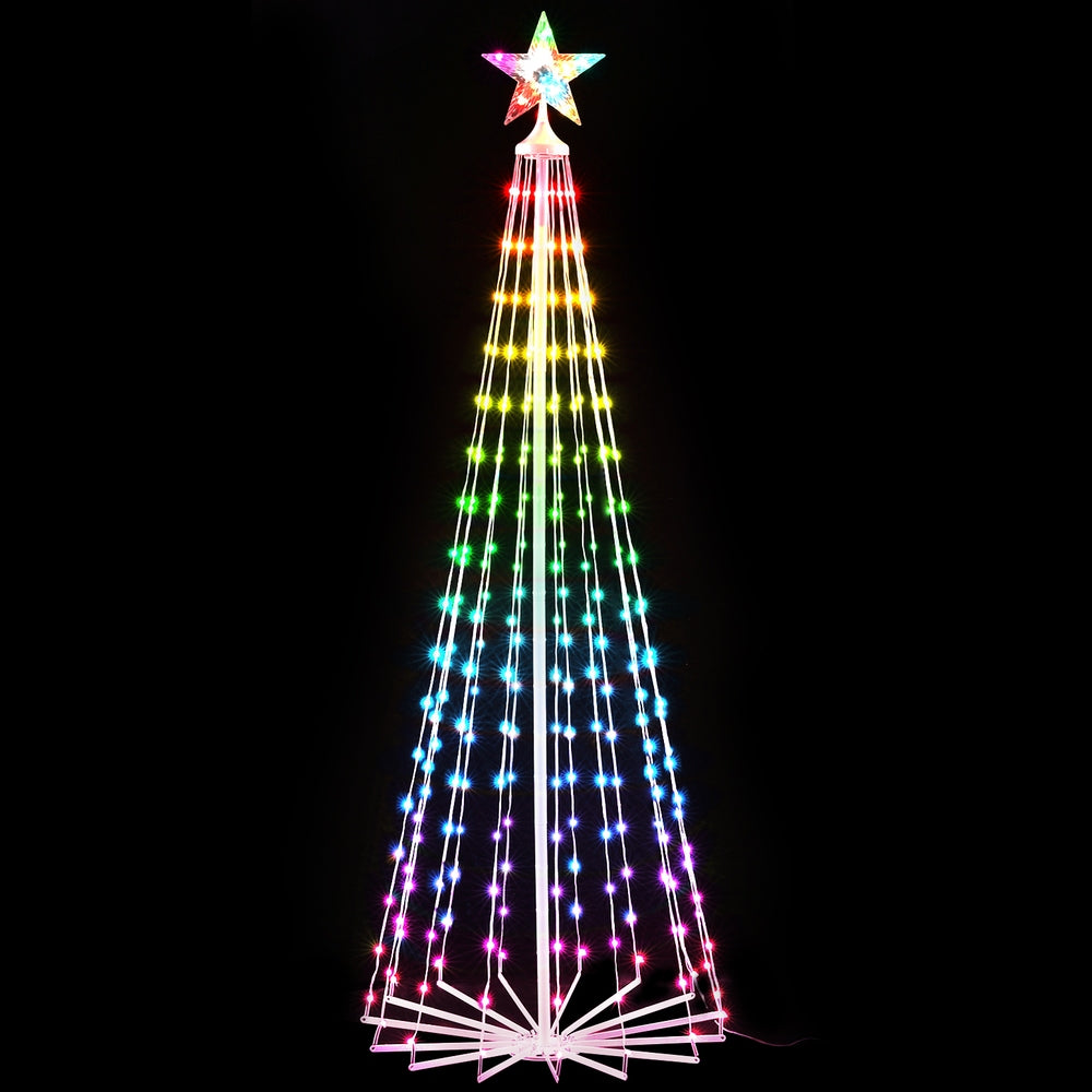 1.8M Christmas Tree 265 LED RGB Fairy Lights Jingle Jollys - ShopFrenzy