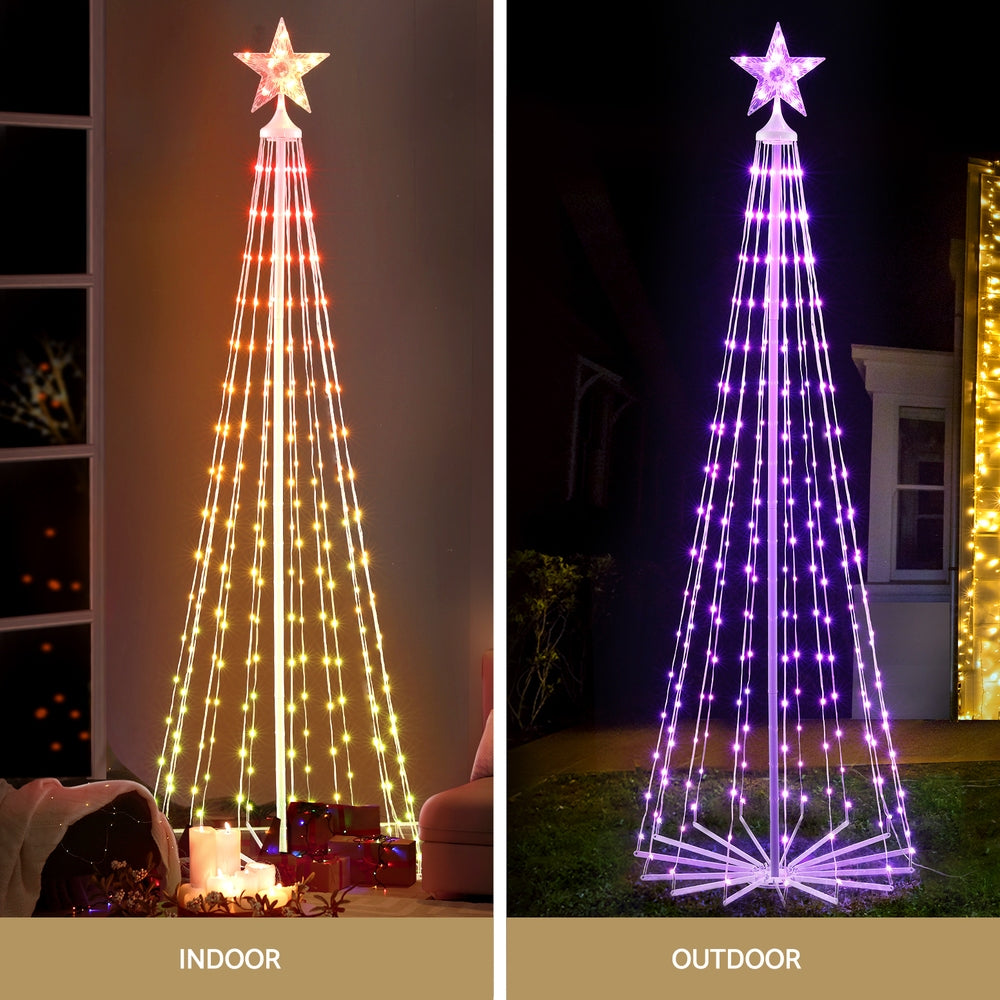 1.8M Christmas Tree 265 LED RGB Fairy Lights Jingle Jollys - ShopFrenzy