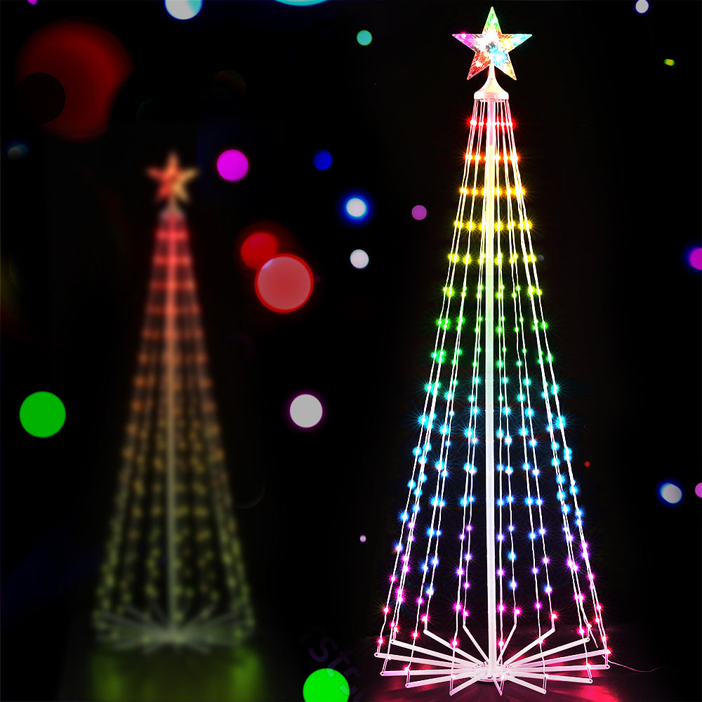 1.8M Christmas Tree 265 LED RGB Fairy Lights Jingle Jollys - ShopFrenzy