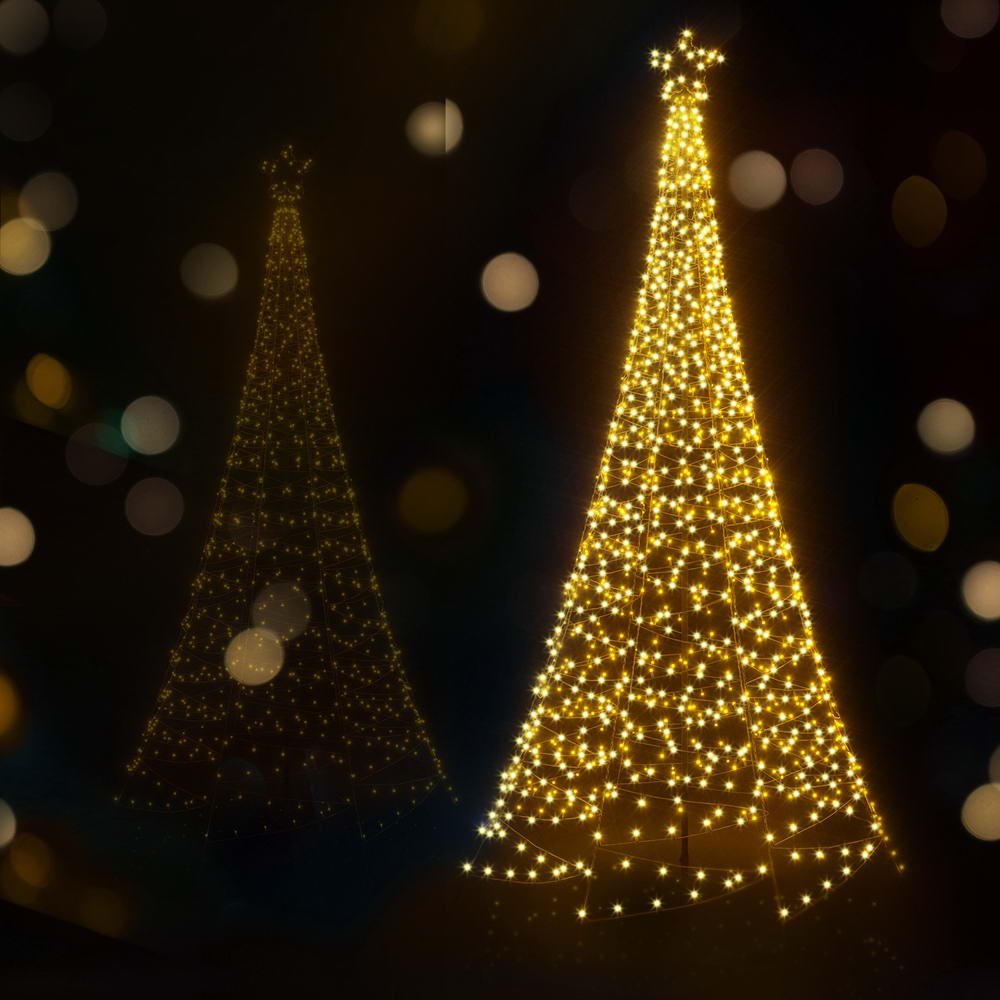 3.6M Christmas Tree 800 LED Solar Net Lights Jingle Jollys - ShopFrenzy