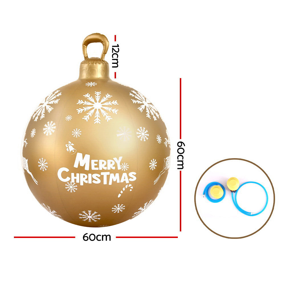 Jingle Jollys Christmas Inflatable Ball Bauble 60cm Outdoor Decoration Gold - ShopFrenzy