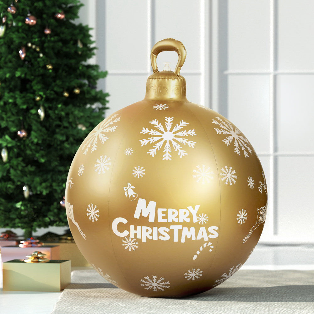Jingle Jollys Christmas Inflatable Ball Bauble 60cm Outdoor Decoration Gold - ShopFrenzy