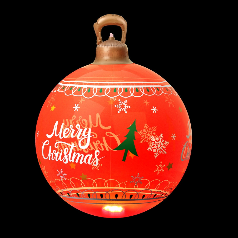 Jingle Jollys Christmas Inflatable Ball 60cm Led Illuminated Xmas Decoration Red - ShopFrenzy
