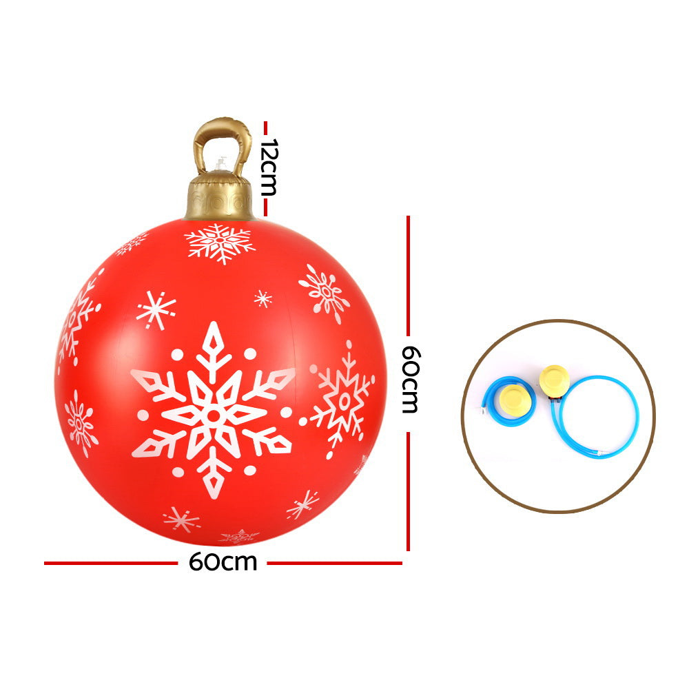 Jingle Jollys Christmas Inflatable Ball Bauble 60cm Outdoor Decoration Red - ShopFrenzy