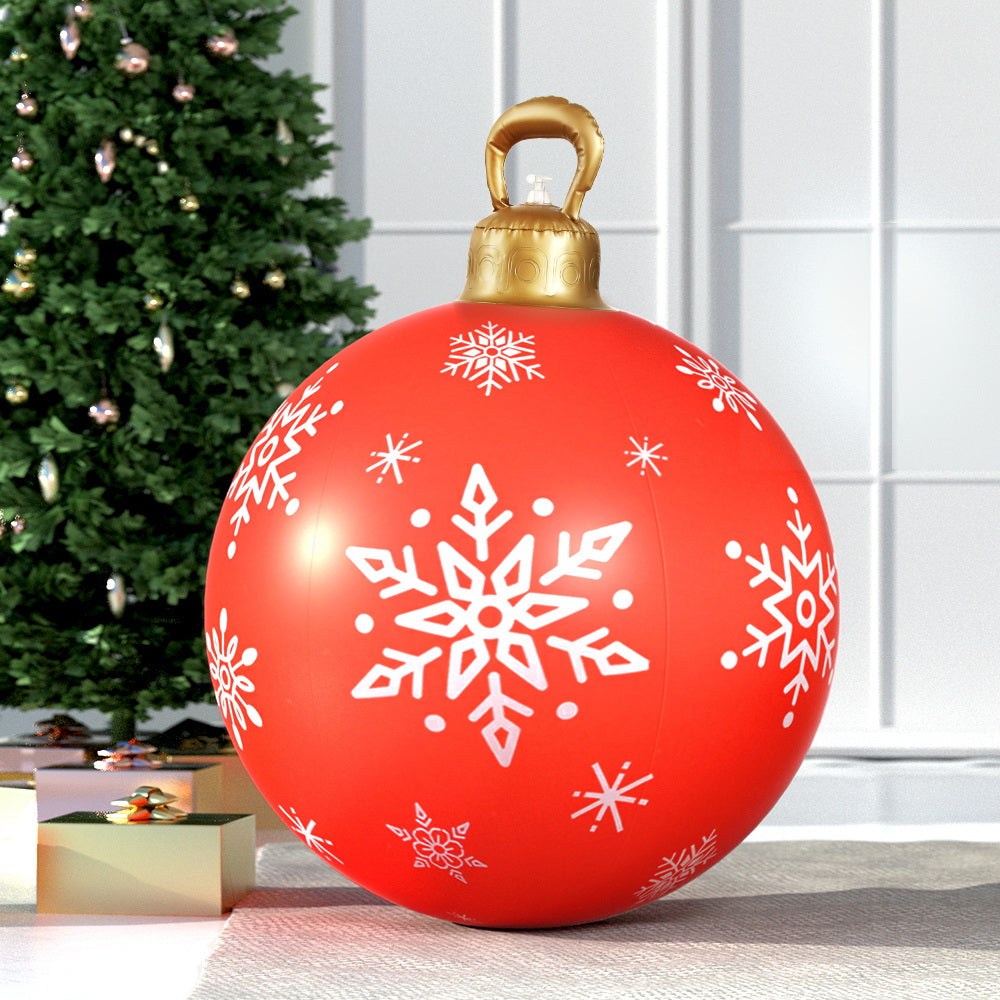 Jingle Jollys Christmas Inflatable Ball Bauble 60cm Outdoor Decoration Red - ShopFrenzy