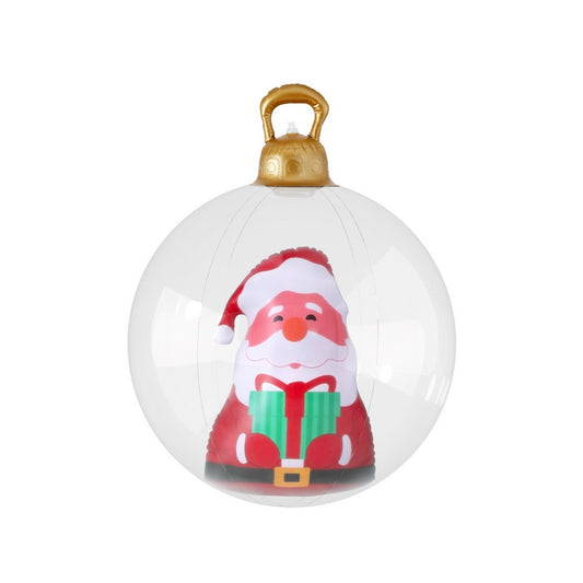 Jingle Jollys Christmas Inflatable Ball 60cm Santa Decoration Giant Bauble Clear - ShopFrenzy