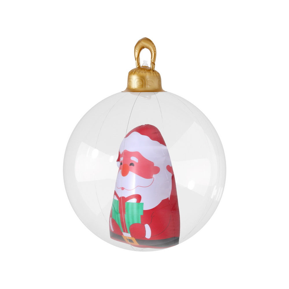 Jingle Jollys Christmas Inflatable Ball 60cm Santa Decoration Giant Bauble Clear - ShopFrenzy