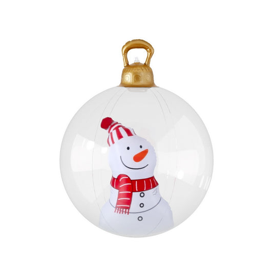 Jingle Jollys Christmas Inflatable Ball 60cm Snowman Decoration Giant Bauble - ShopFrenzy