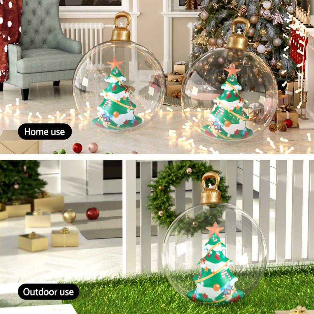 Jingle Jollys Christmas Inflatable Ball 60cm Tree Decoration Giant Bauble Clear - ShopFrenzy
