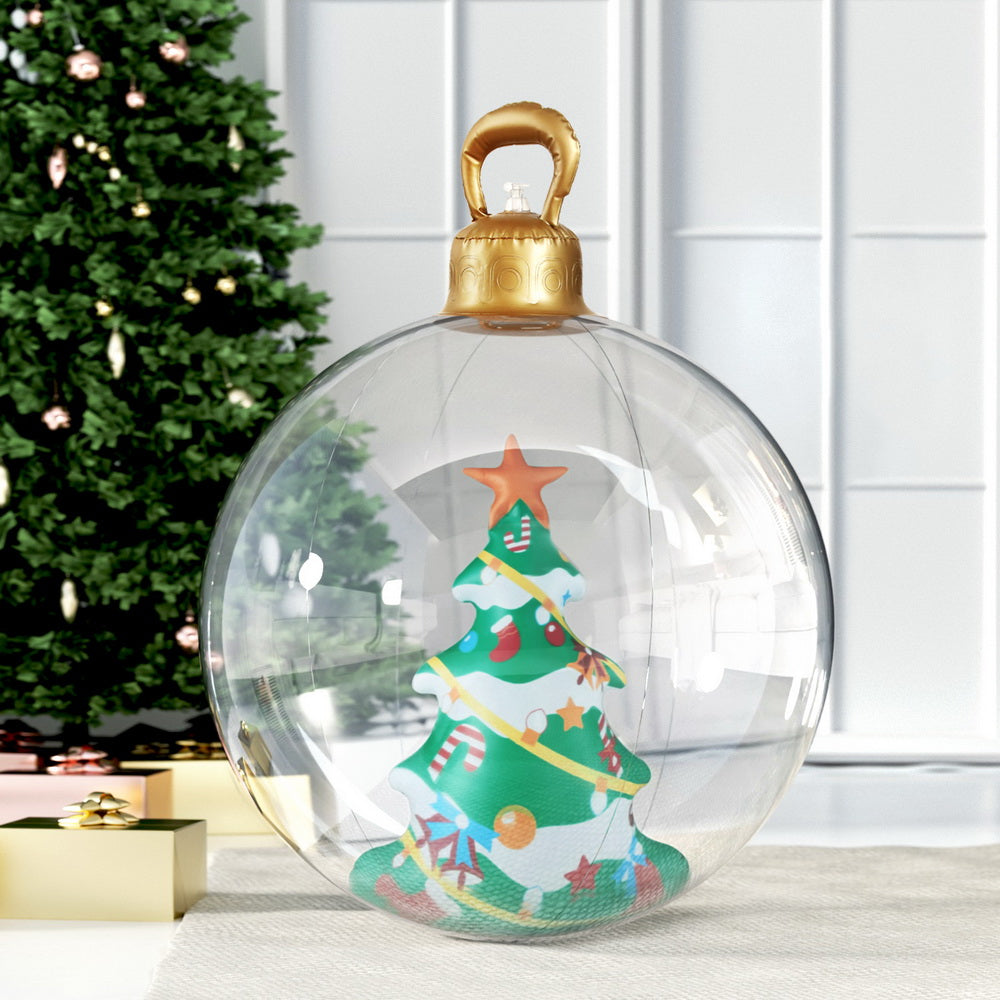 Jingle Jollys Christmas Inflatable Ball 60cm Tree Decoration Giant Bauble Clear - ShopFrenzy
