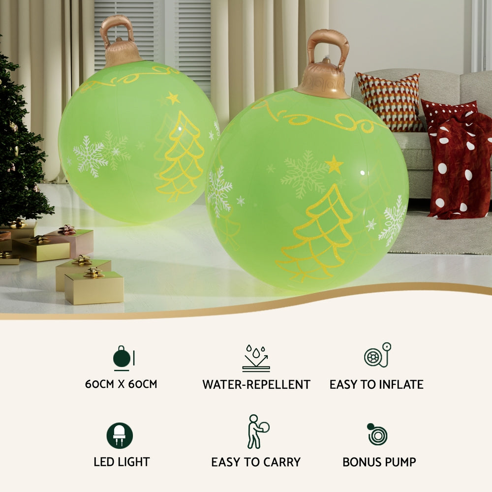 Jingle Jollys Christmas Inflatable Ball 60cm Led Illuminated Xmas Decoration - ShopFrenzy