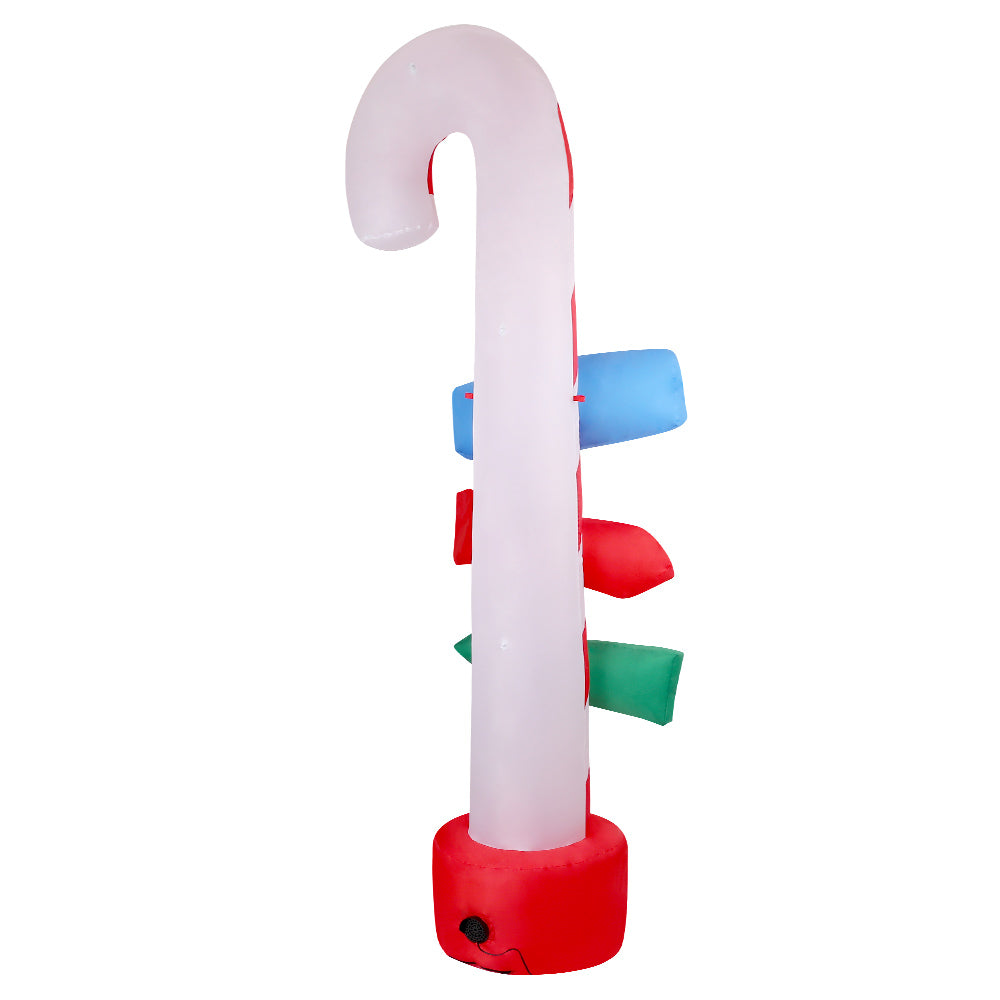 Jingle Jollys Christmas Inflatable Candy Pole 2.4M Illuminated Decorations - ShopFrenzy