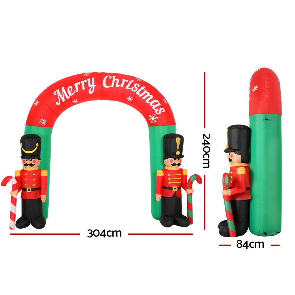 Jingle Jollys Christmas Inflatable Archwary Nutcracker 3M Illuminated Decorations - ShopFrenzy
