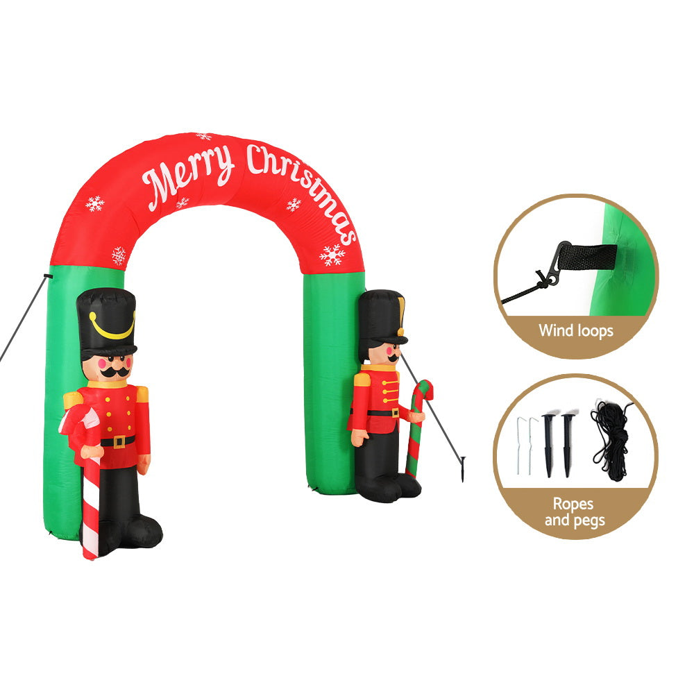 Jingle Jollys Christmas Inflatable Archwary Nutcracker 3M Illuminated Decorations - ShopFrenzy