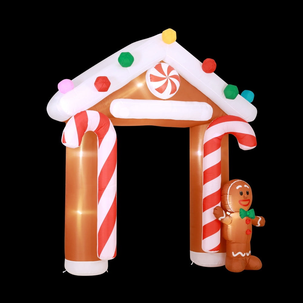 Jingle Jollys Christmas Inflatable Archwary Ginger 2.8M Illuminated Decorations - ShopFrenzy