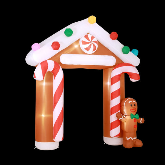 Jingle Jollys Christmas Inflatable Archwary Ginger 2.8M Illuminated Decorations - ShopFrenzy