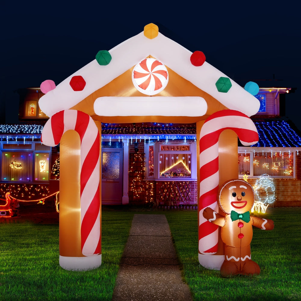 Jingle Jollys Christmas Inflatable Archwary Ginger 2.8M Illuminated Decorations - ShopFrenzy