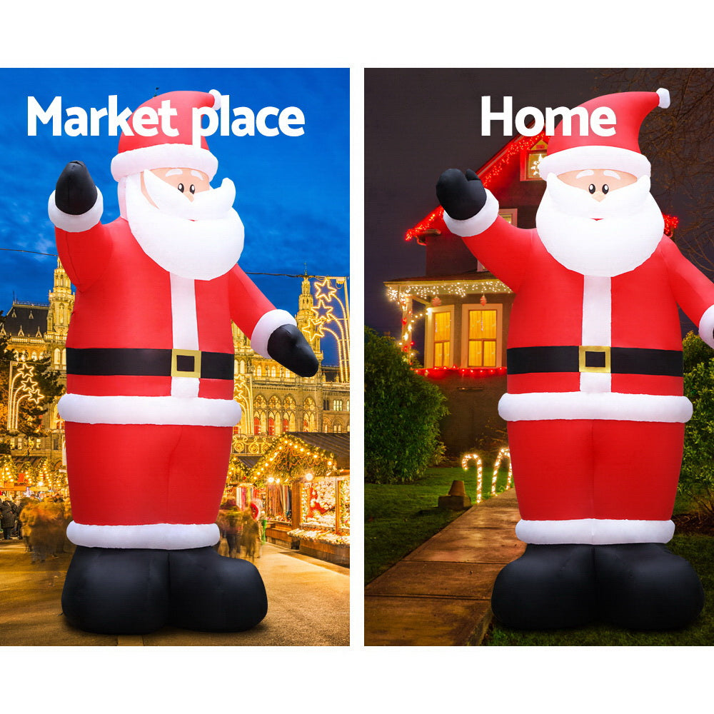 Jingle Jollys Christmas Inflatable Santa 5M Illuminated Decorations - ShopFrenzy