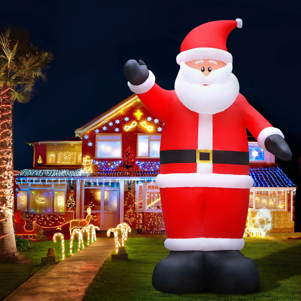 Jingle Jollys Christmas Inflatable Santa 5M Illuminated Decorations - ShopFrenzy