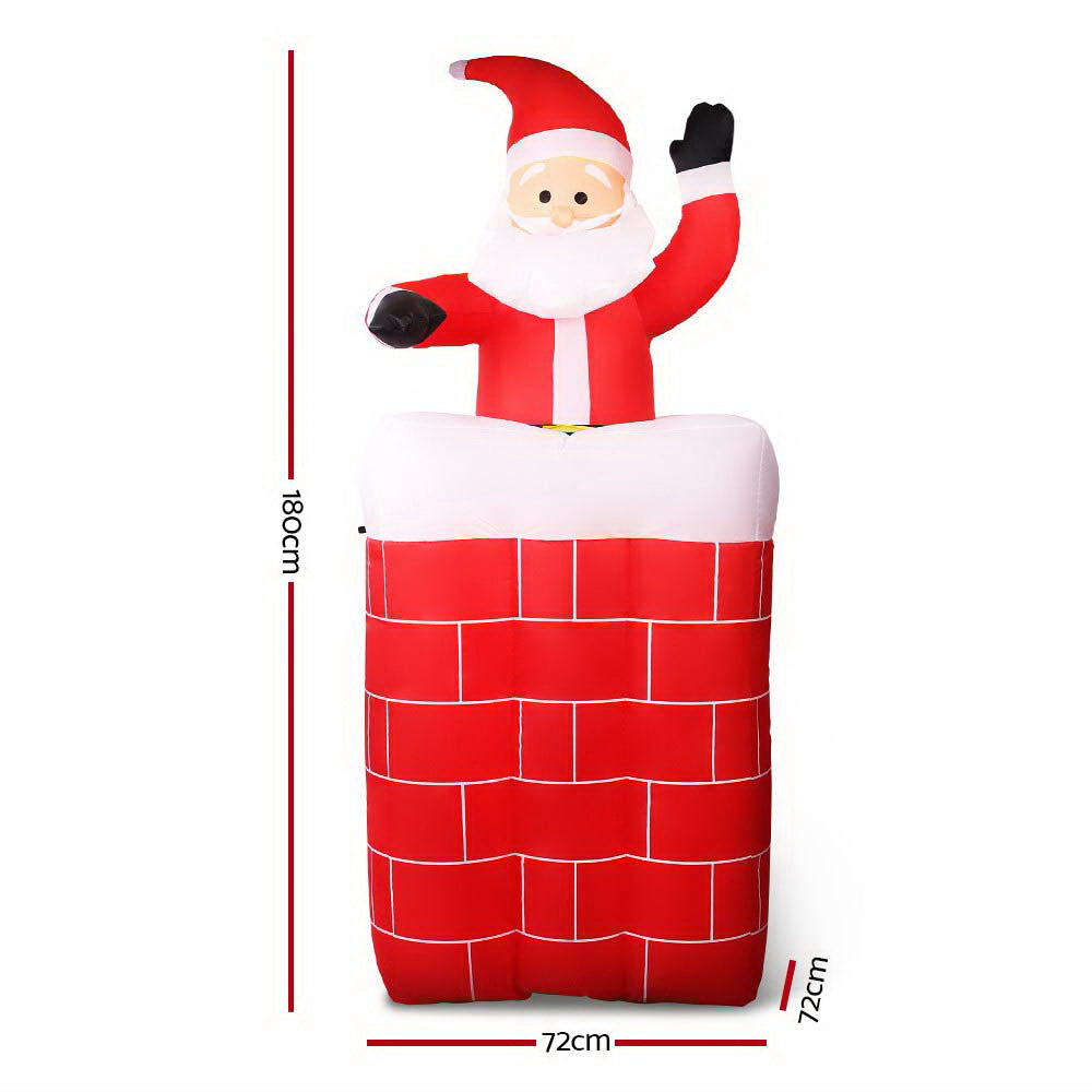 Jingle Jollys Christmas Inflatable Santa Pop Up 1.8M Illuminated Decorations - ShopFrenzy