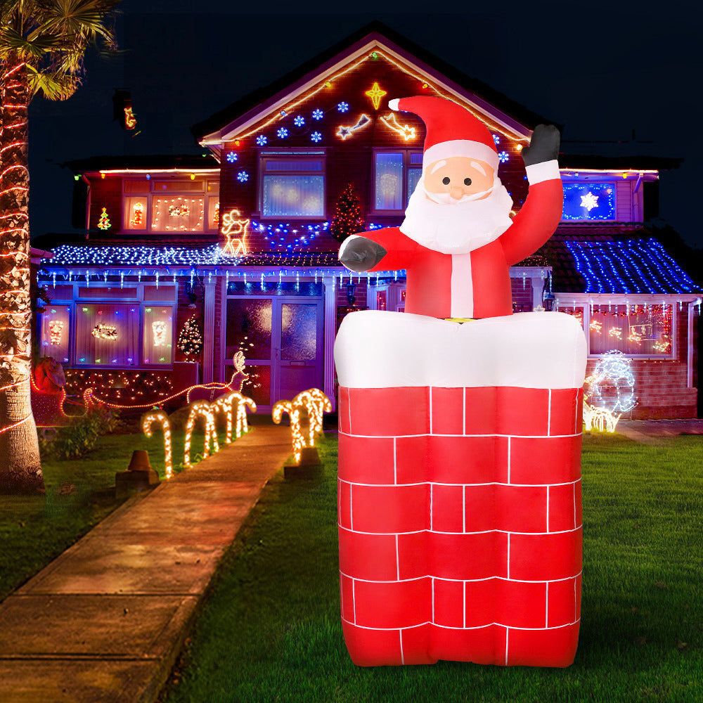 Jingle Jollys Christmas Inflatable Santa Pop Up 1.8M Illuminated Decorations - ShopFrenzy