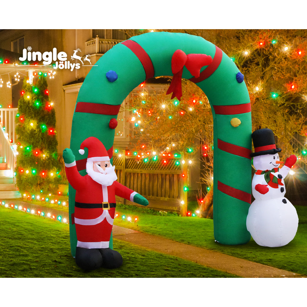 Jingle Jollys Christmas Inflatable Archwary 2.8M Illuminated Decorations - ShopFrenzy