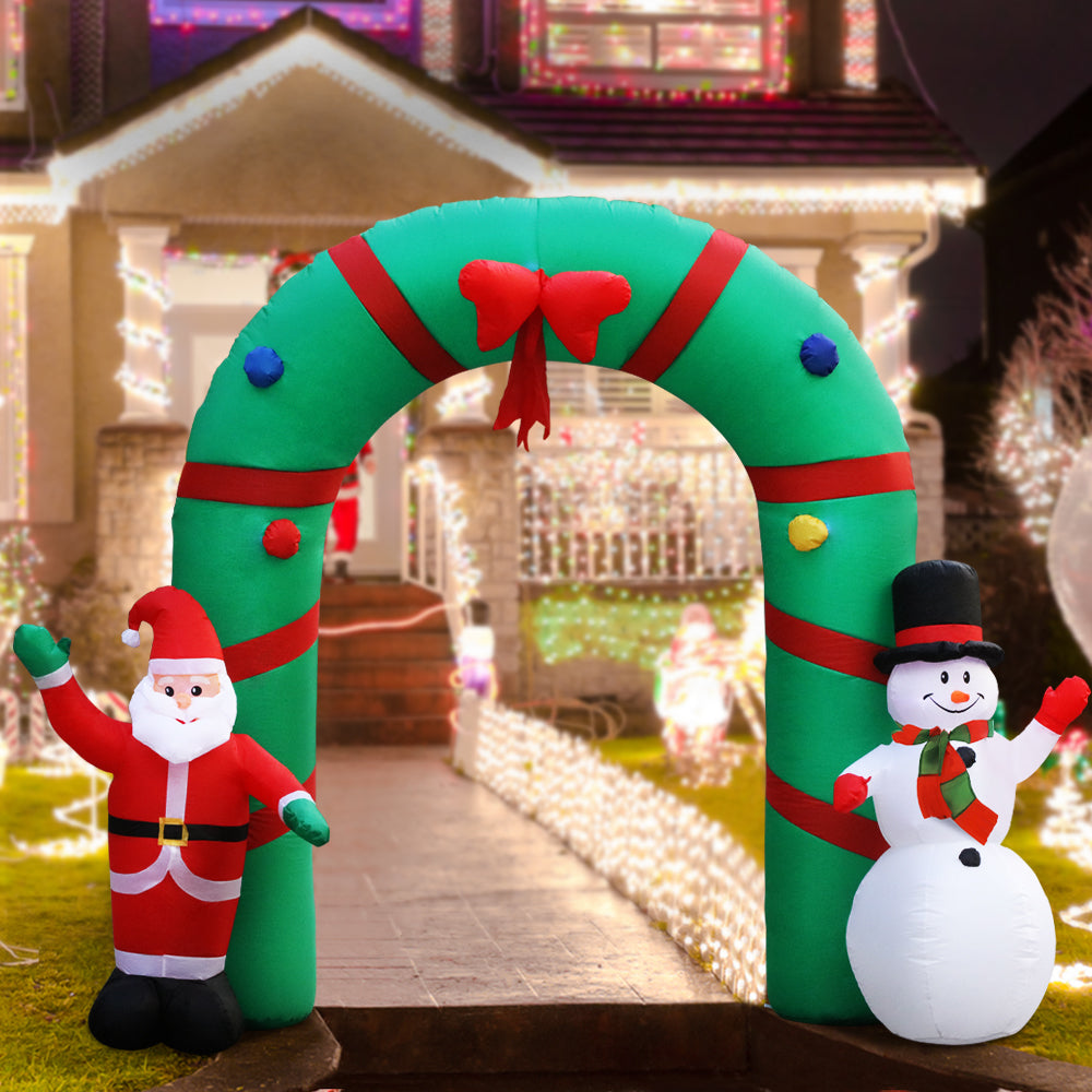 Jingle Jollys Christmas Inflatable Archwary 2.8M Illuminated Decorations - ShopFrenzy