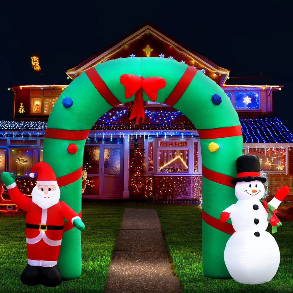 Jingle Jollys Christmas Inflatable Archwary 2.8M Illuminated Decorations - ShopFrenzy