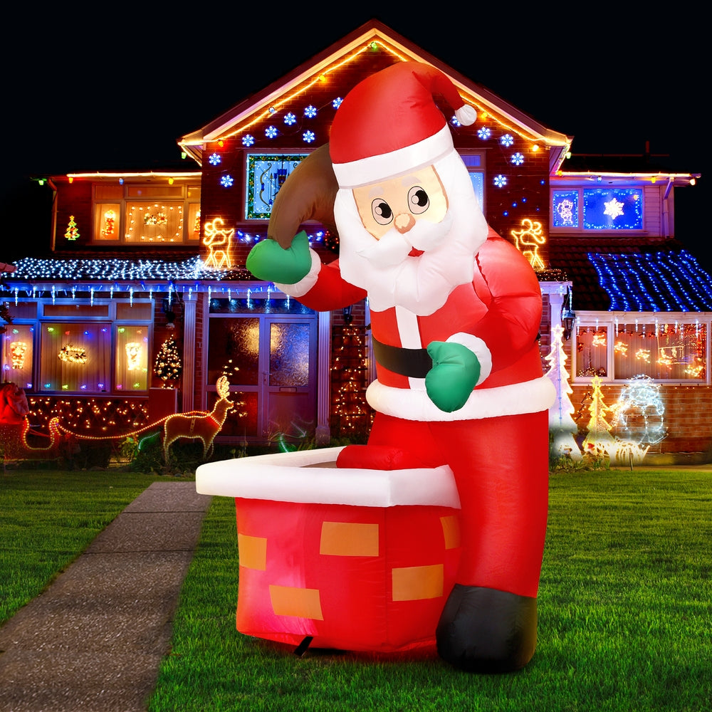 Jingle Jollys Christmas Inflatable Santa Illuminated Decorations - ShopFrenzy